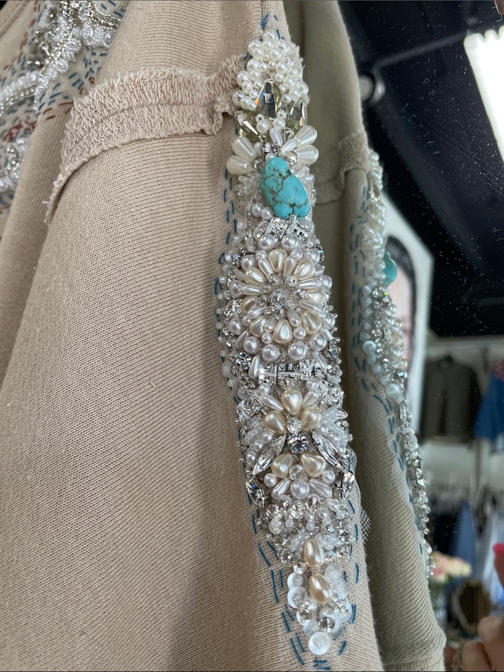 Free People Beige Yellowstone Embellished Crewneck Sweater - Picture 5 of 16